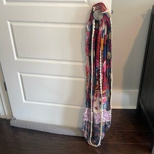 Anthropologie Floral Knit Scarf.